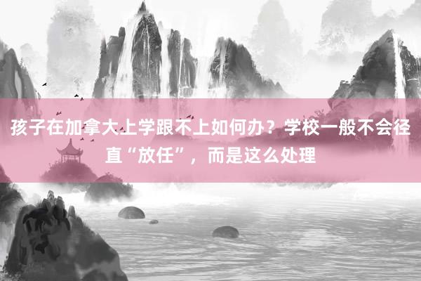 孩子在加拿大上学跟不上如何办？学校一般不会径直“放任”，而是这么处理