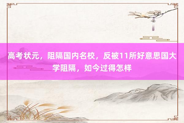 高考状元，阻隔国内名校，反被11所好意思国大学阻隔，如今过得怎样